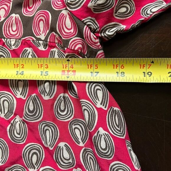 Boden Red Abstract Multiccolor Scoop Neck Long Sleeve Top Size US 6 Petite - Picture 9 of 11